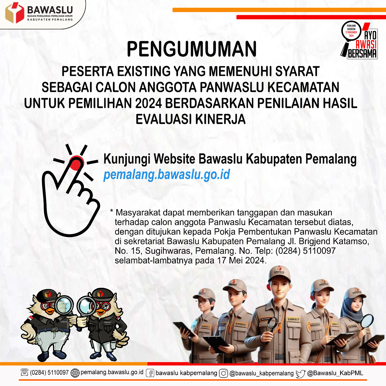 Pengumuman Existing MS