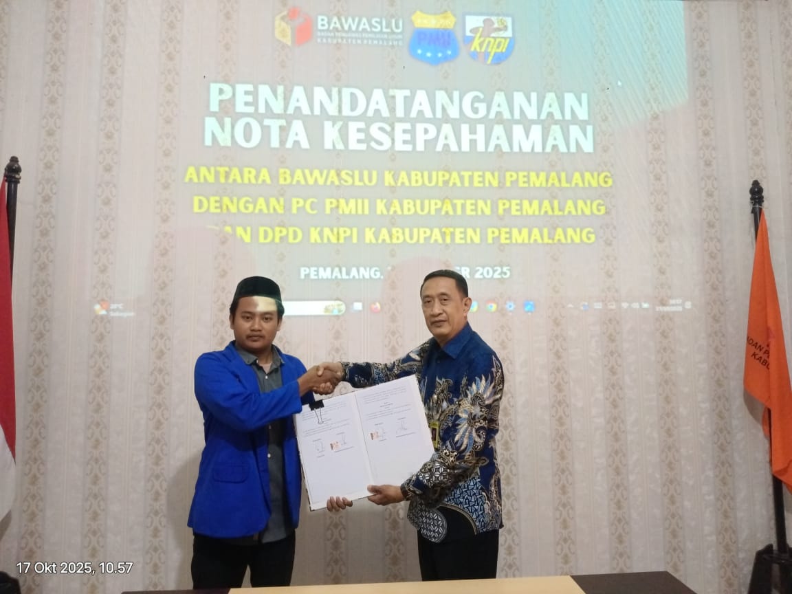 Rangkul Mahasiswa, Bawaslu Pemalang MoU Dengan PC PMII Pemalang