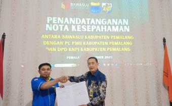 Bawaslu Pemalang MoU Dengan DPD KNPI Pemalang